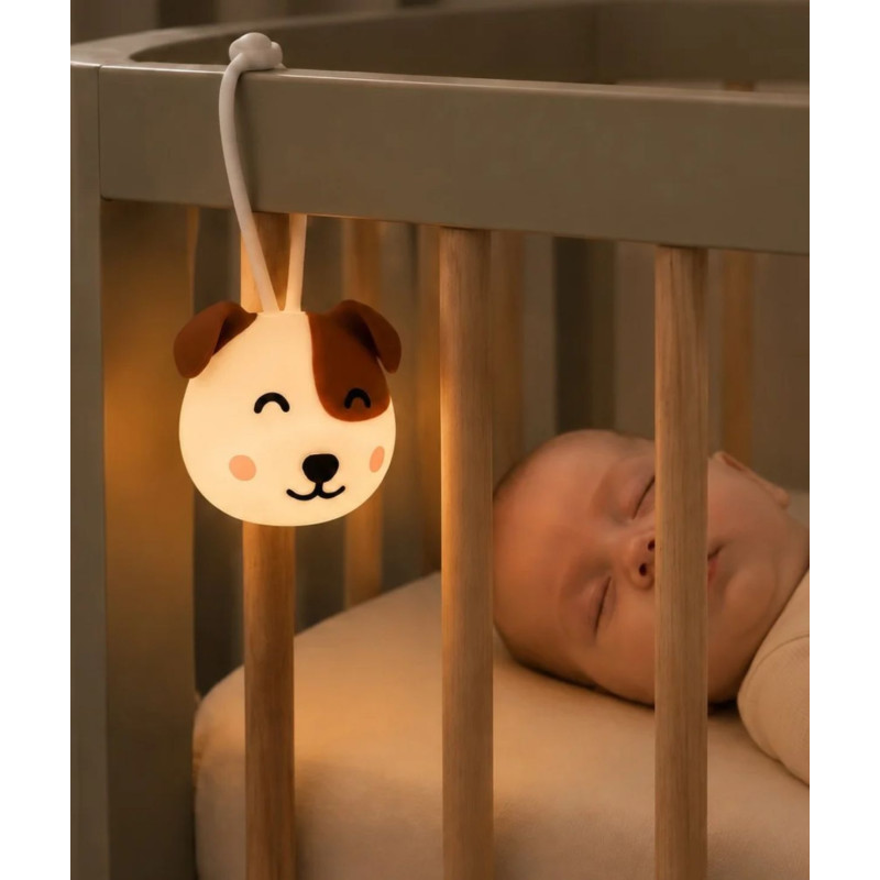 Rabbit&Friends lampka nocna silikonowa do zawieszenia piesek Toby