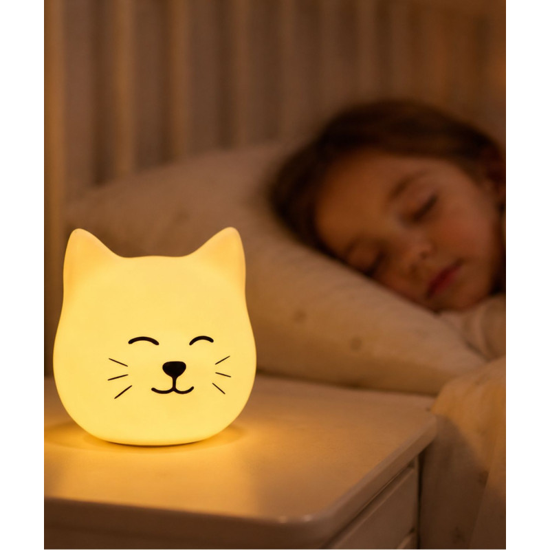 Rabbit&Friends lampka stojąca nocna silikonowa kotek Momo - obrazek 2