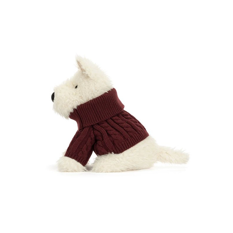 Jellycat piesek terrier kremowy w swetrze 25cm - obrazek 2