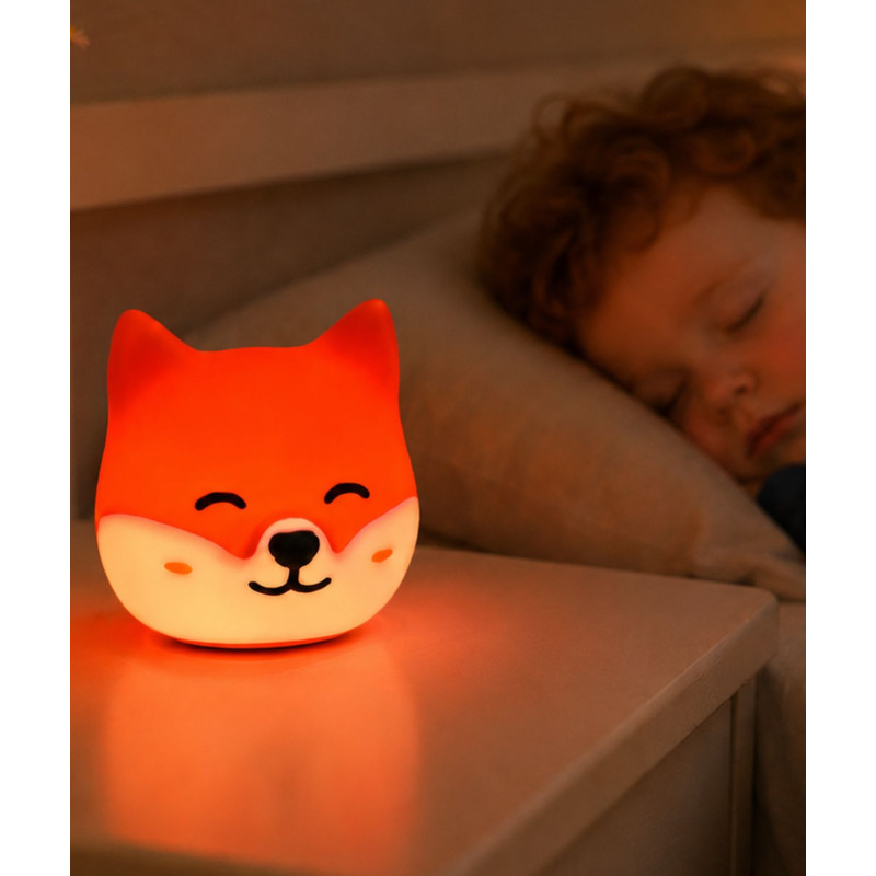 Rabbit&Friends lampka stojąca nocna silikonowa lisek Nox - obrazek 2